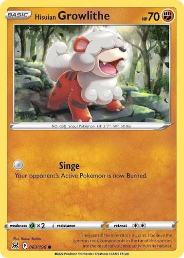 Hisuian Growlithe (083/196) - SWSH: Lost Origin (Single Card)