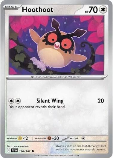 Hoothoot (126/162) - SV: Temporal Forces (Single Card)