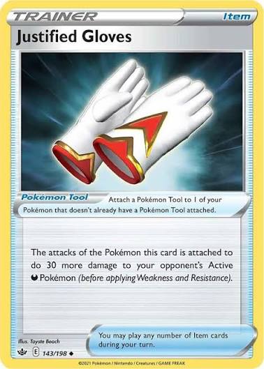 Justified Gloves (143/198) - SWSH: Chilling Reign (Single Card)