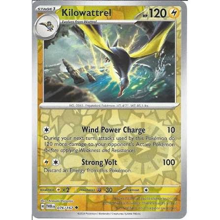 Kilowattrel (076/167) - SV: Twilight Masquerade Reverse Holo (Single Card)