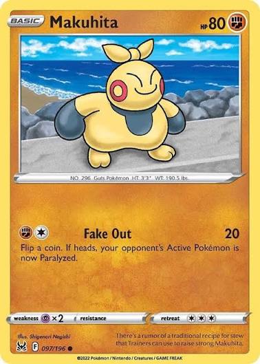 Makuhita 097/196 Pokémon Card - Lightly Played
