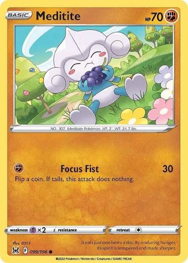 Meditite 099/196 Pokémon Card - Near Mint