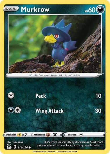 Murkrow (114/196) - SWSH: Lost Origin
