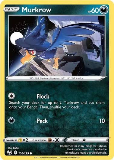 Murkrow (106/195) - SWSH: Silver Tempest (Single Card)