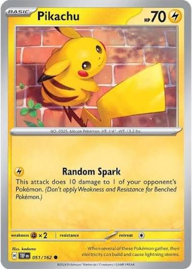 Pikachu (051/162) - SV: Temporal Forces (Single Card)