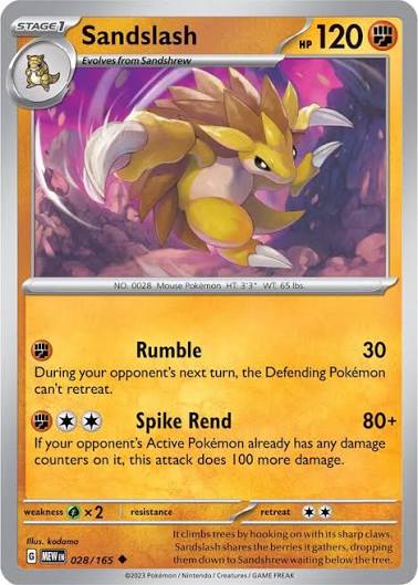 Sandslash (028/165) - SV: 151 (Single Card)