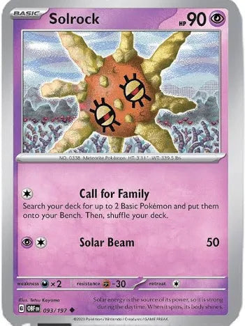 Solrock (093/197) - SV: Obsidian Flames (Single Card)