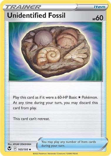 Unidentified Fossil (165/195) - SWSH: Silver Tempest (Single Card)